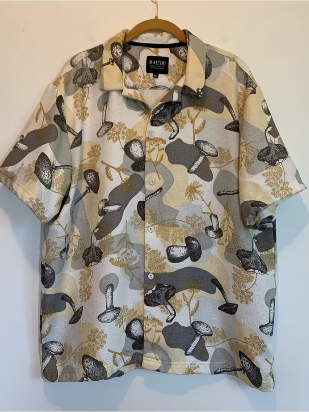 Malibu Beach Club Mushroom Button Up Shirt